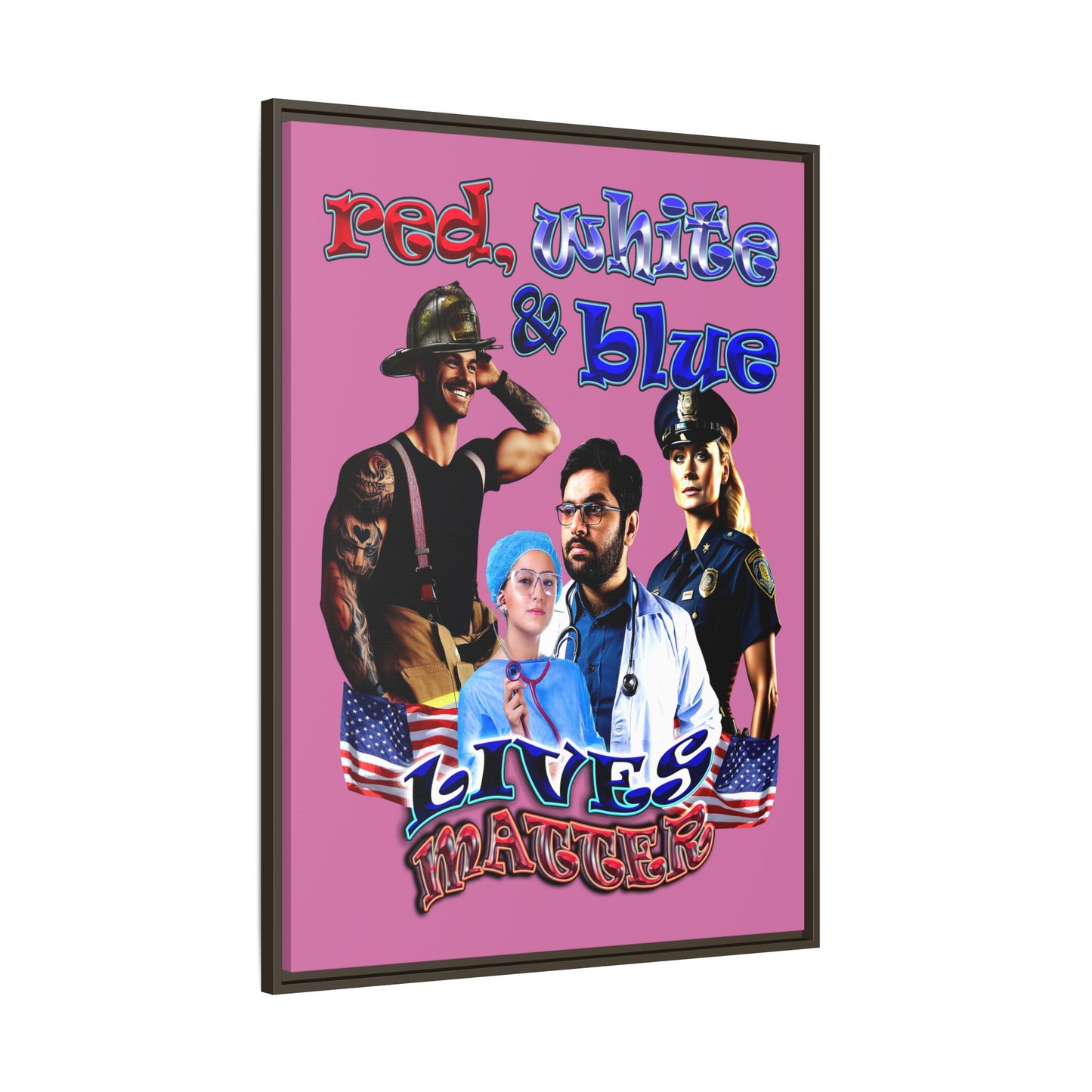 rw&b lives matter - framed canvas art (light pink)