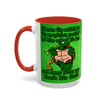 turtle race - Accent Mug (green turf)
