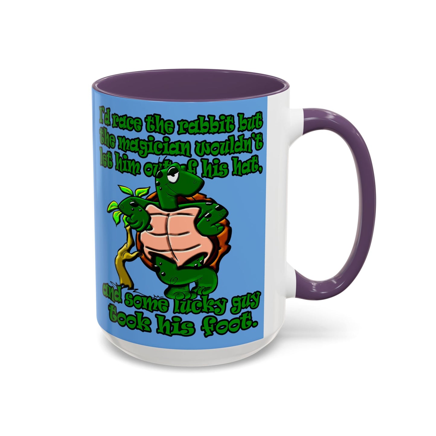 turtle race - Accent Mug (light blue)