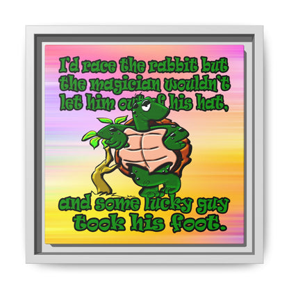 turtle race - framed canvas art (color blur)