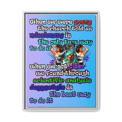doggystyle - framed canvas art (light blue-purple wave)