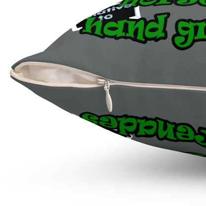 my luck - Spun Polyester Square Pillow - (dark grey)