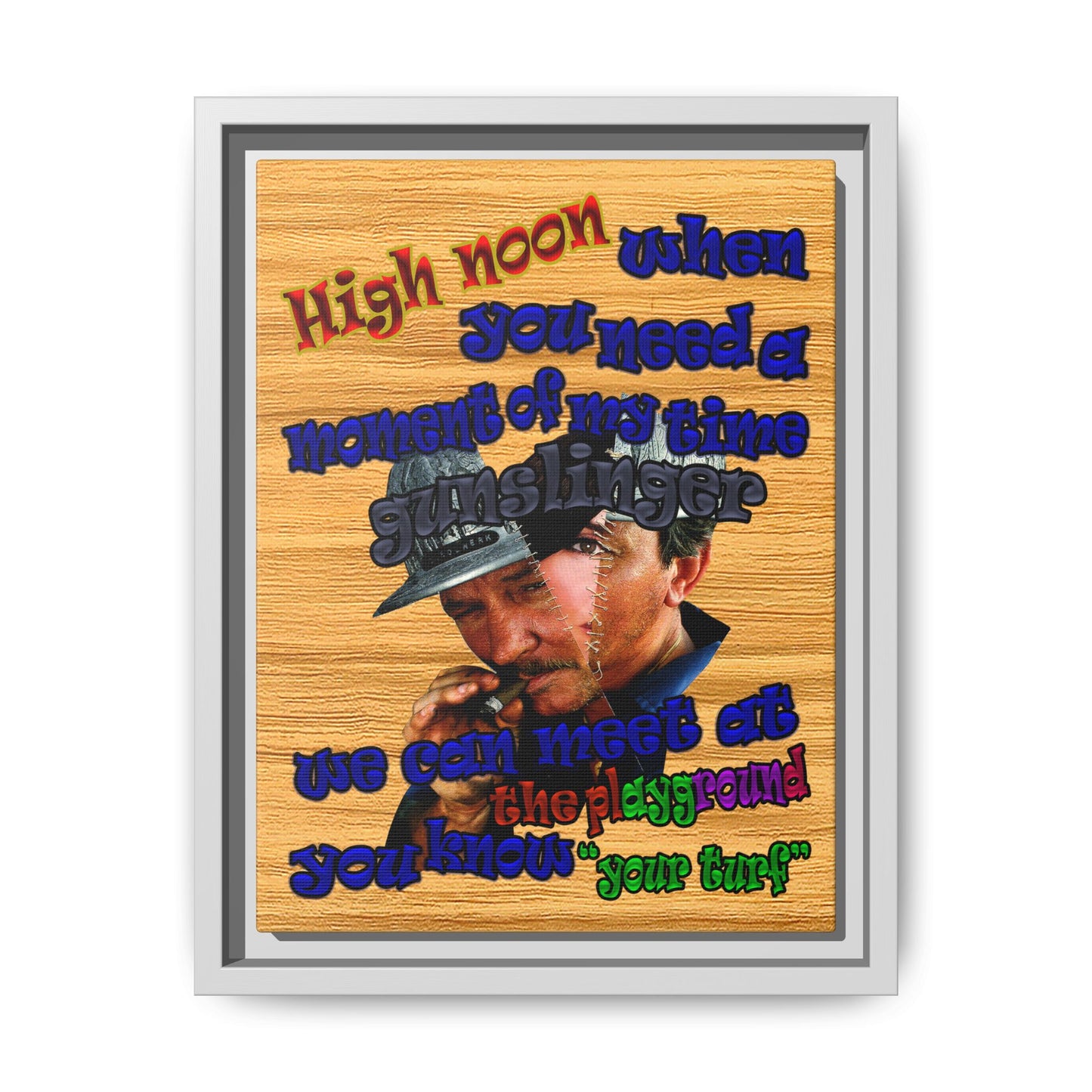 high noon - framed canvas art (butterscotch wood finish)