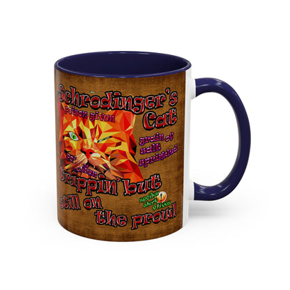 schrodinger's cat - Accent Mug (brown papyrus)