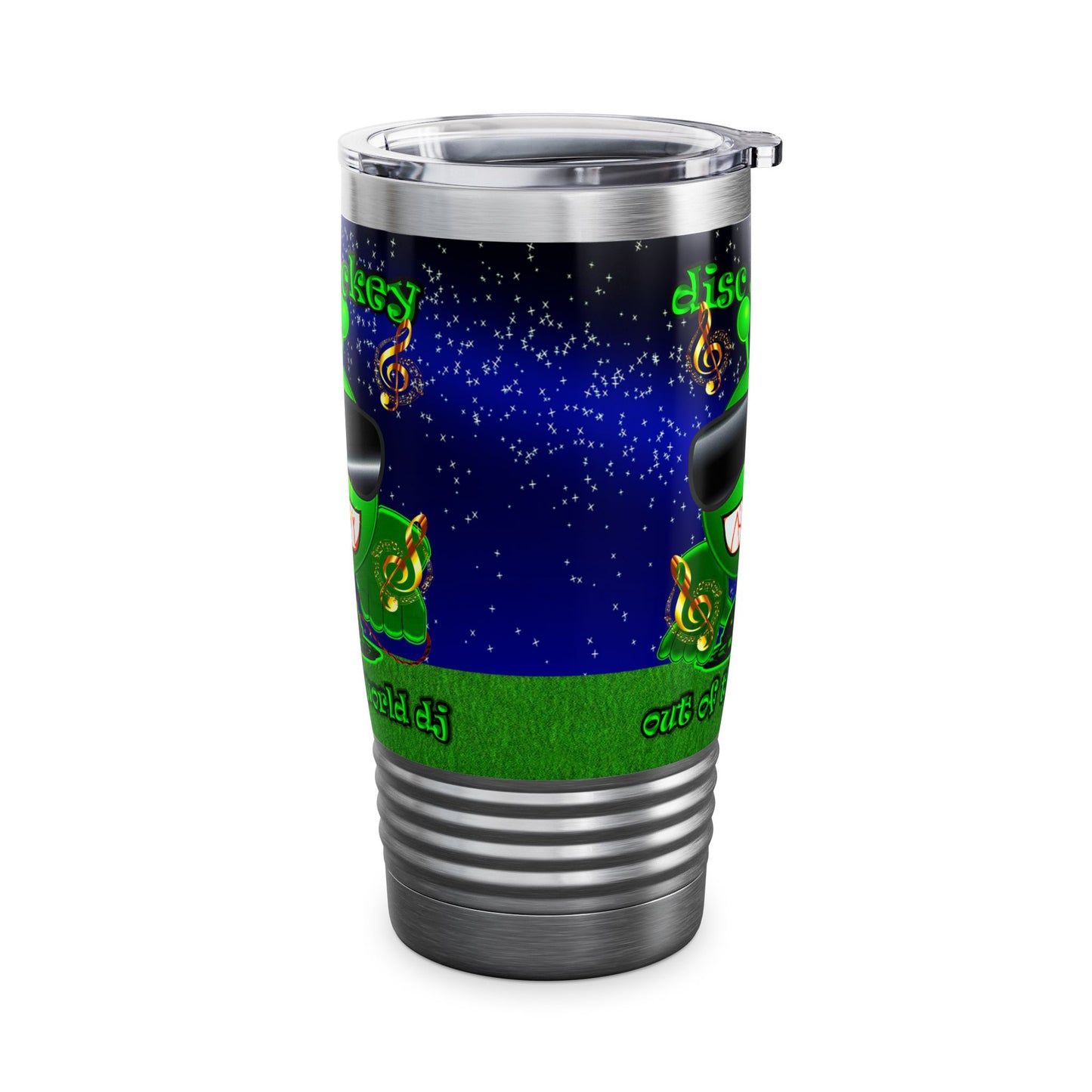disc jockey - Ringneck Tumbler, 20oz ('snoops' background)