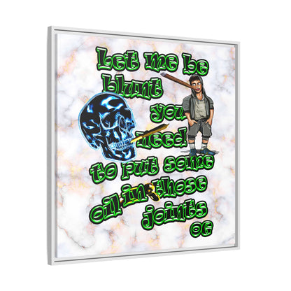 og - framed canvas art (white marble)