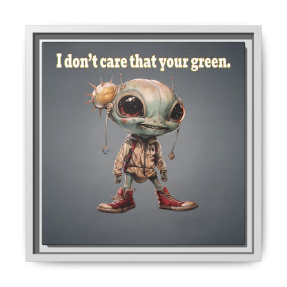 I don't care that your green - framed canvas art (grey-light grey)
