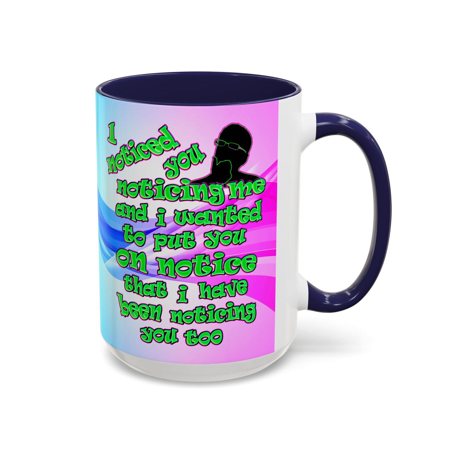 noticed you noticing - Accent Mug (light blue-pink wave)