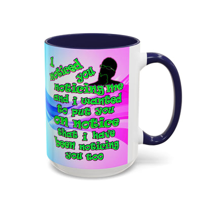 noticed you noticing - Accent Mug (light blue-pink wave)