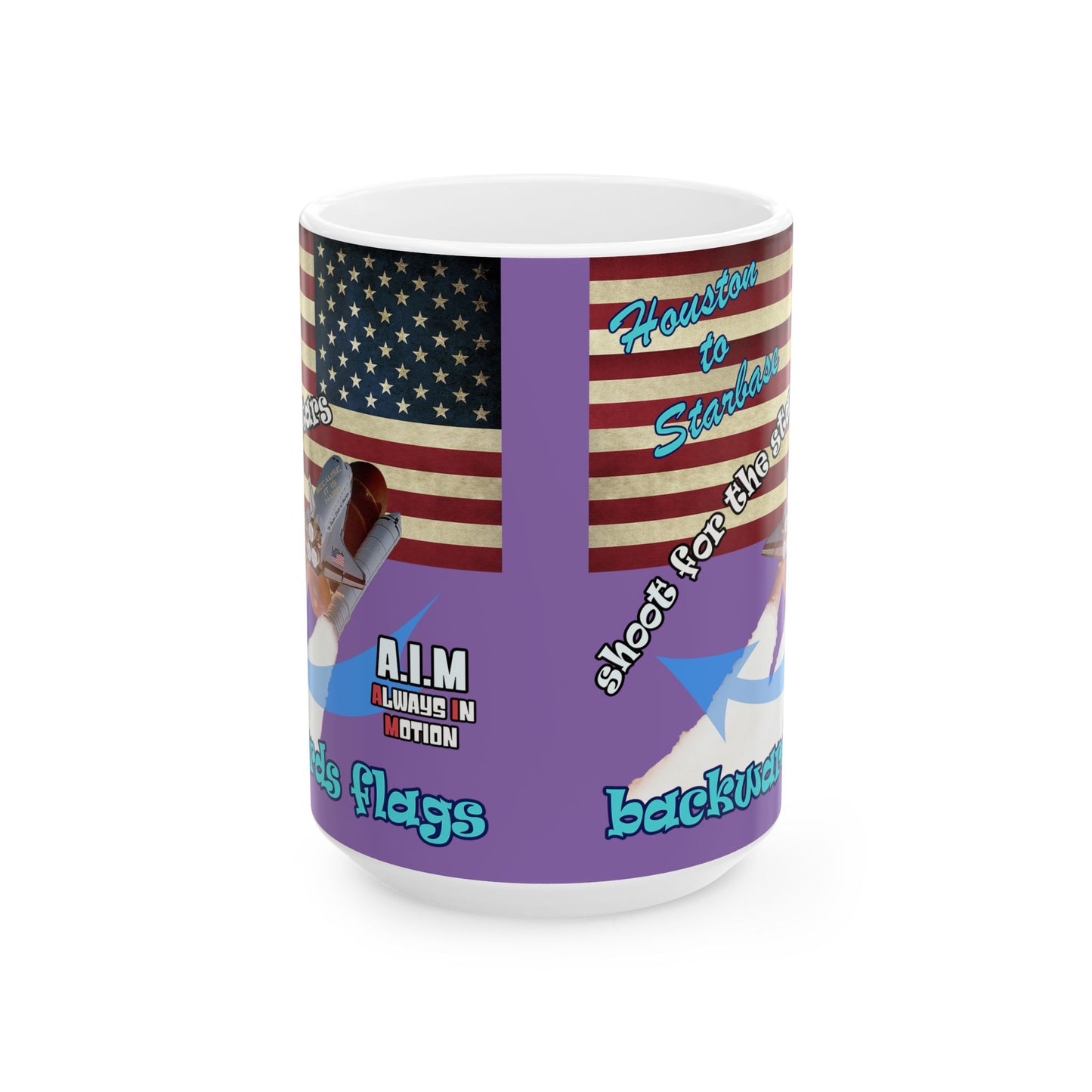 shoot for the stars - White Mug (light purple)
