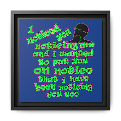 noticed you noticing - framed canvas art (dark blue)