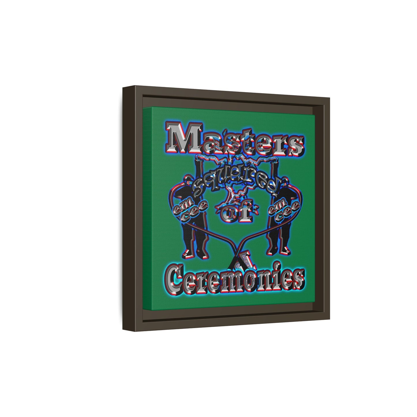 em cee squared - framed canvas art (dark green)