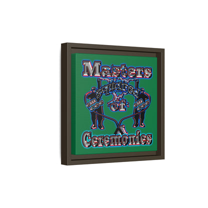 em cee squared - framed canvas art (dark green)