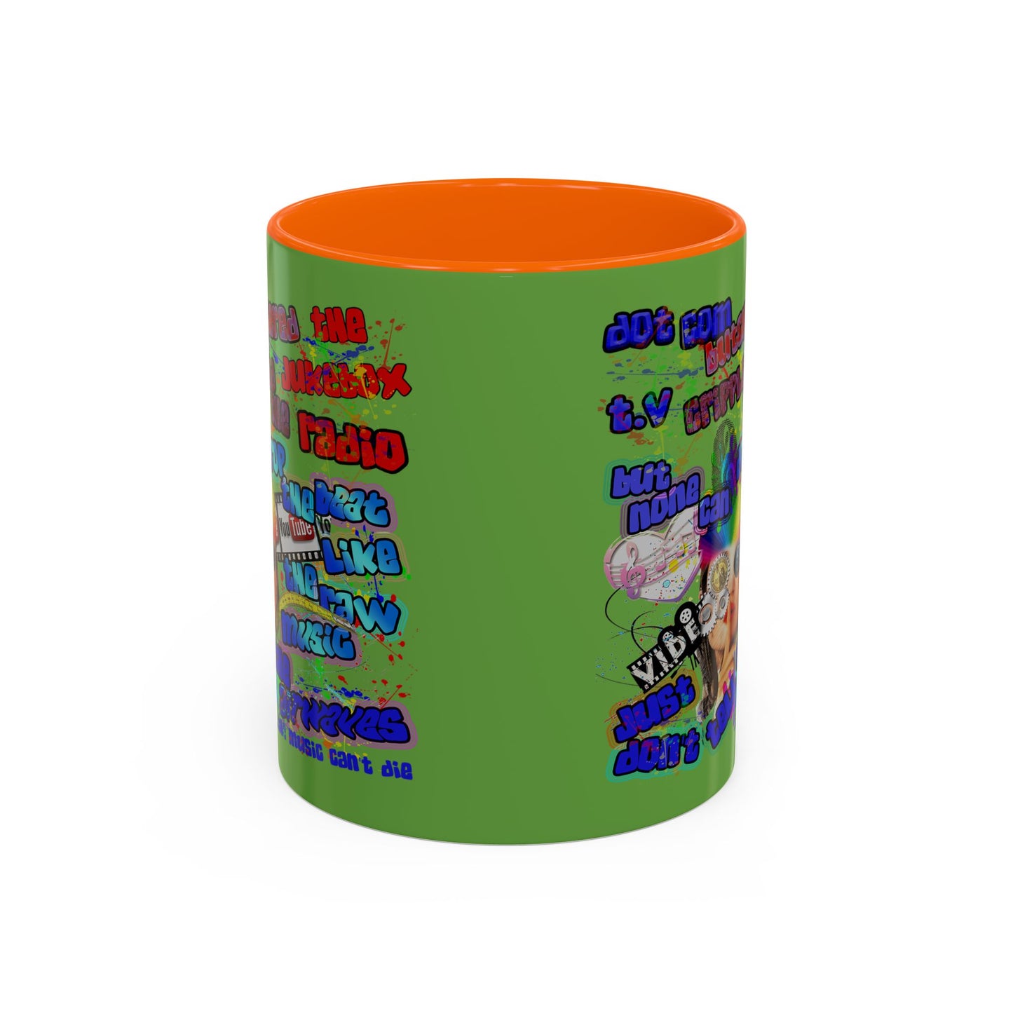 drop the beat - Accent Mug (green)