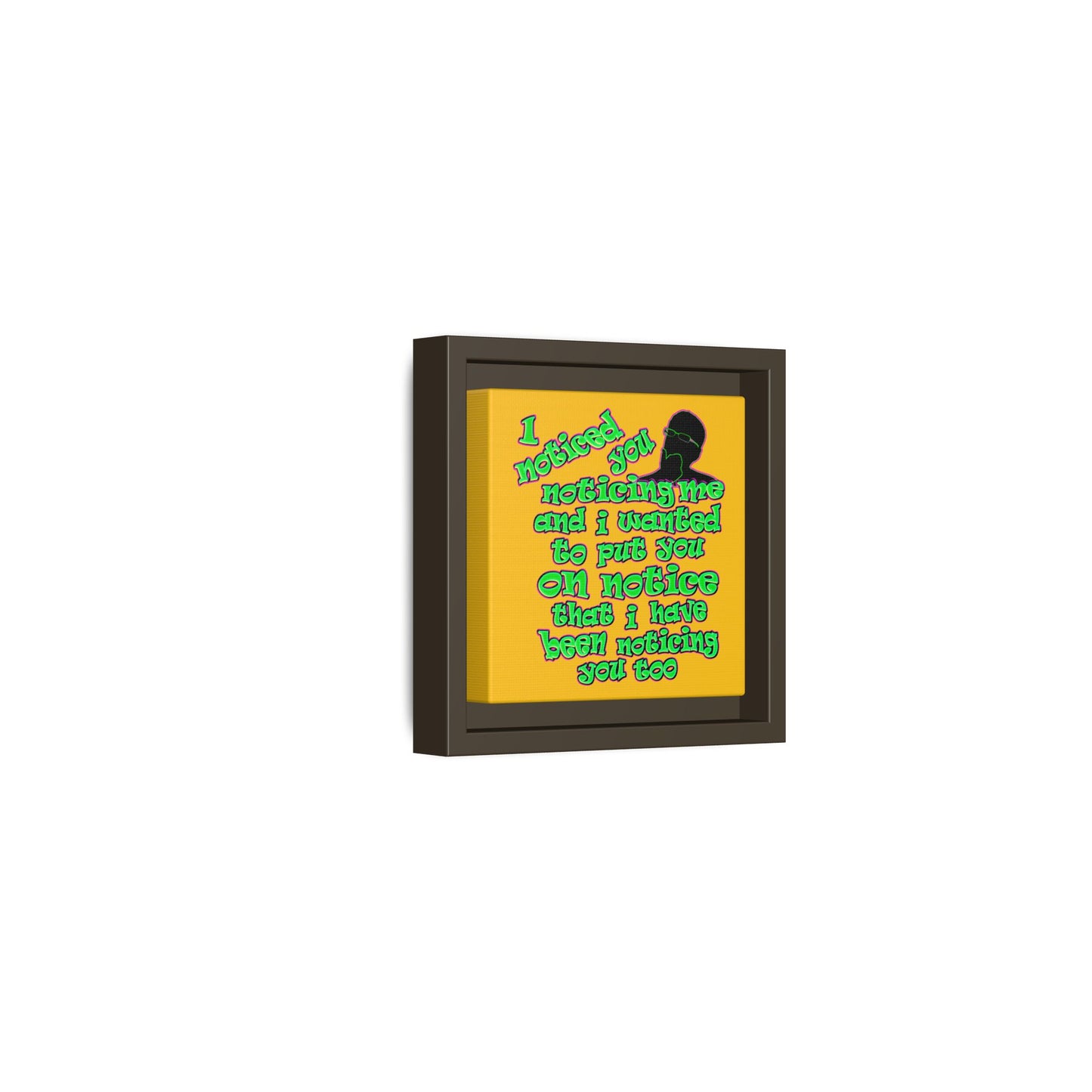 noticed you noticing - framed canvas art (yellow)