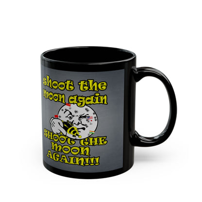 shoot the moon again - Black Mug (grey-light grey)