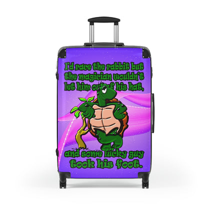 turtle race - Suitcase (purple-pink wave)