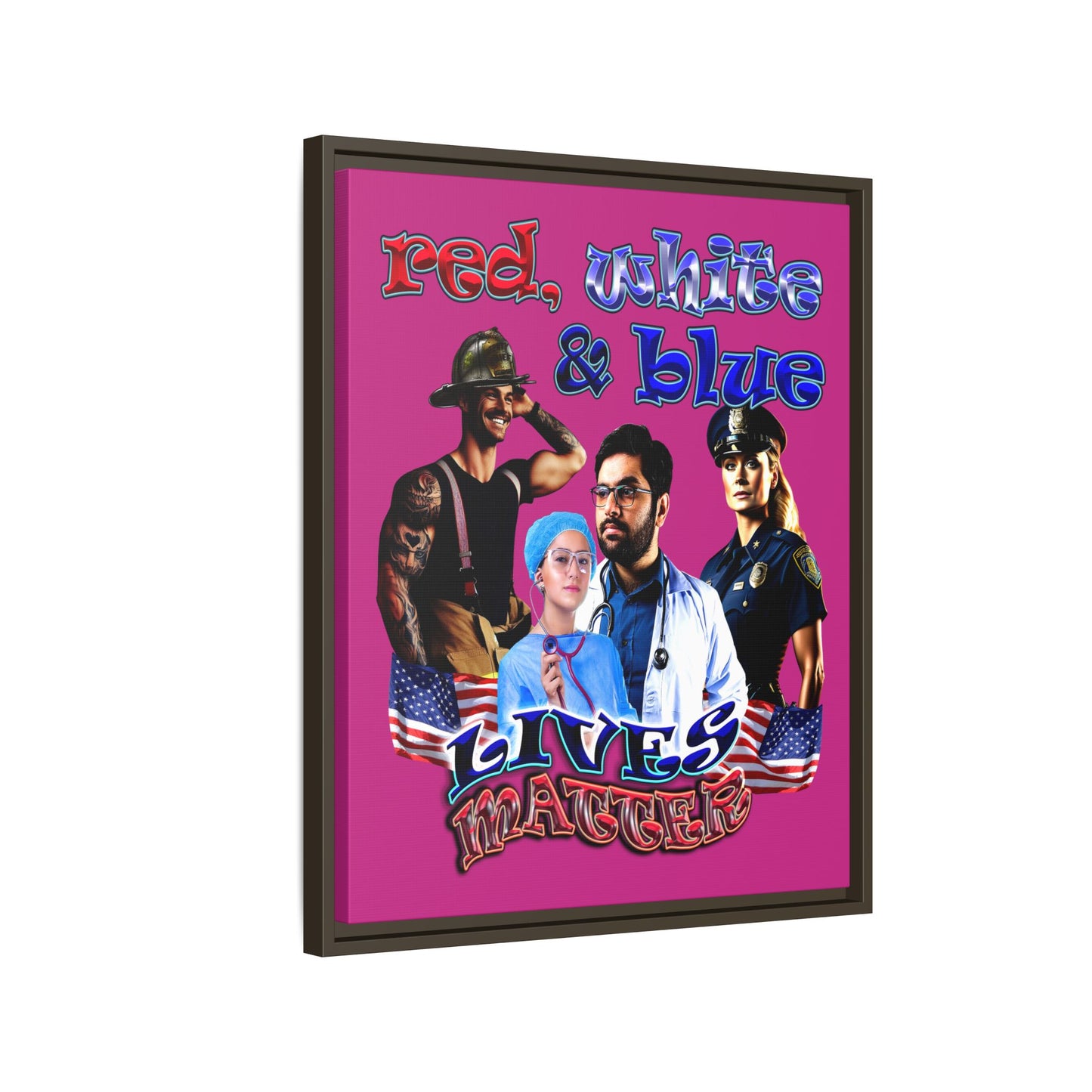 rw&b lives matter - framed canvas art (pink)