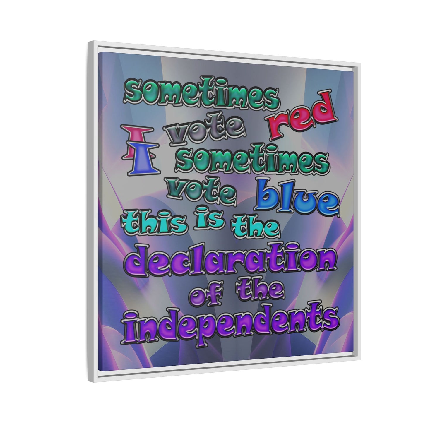 declaration of the independents - framed canvas art (grey-pink wave)