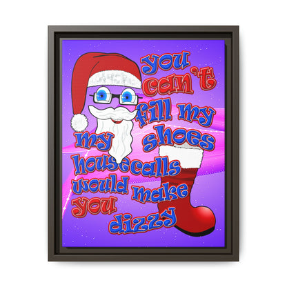 santa's shoes - framed canvas art (purple-pink wave)