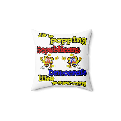 popping like popcorn - Spun Polyester Square Pillow - (white)