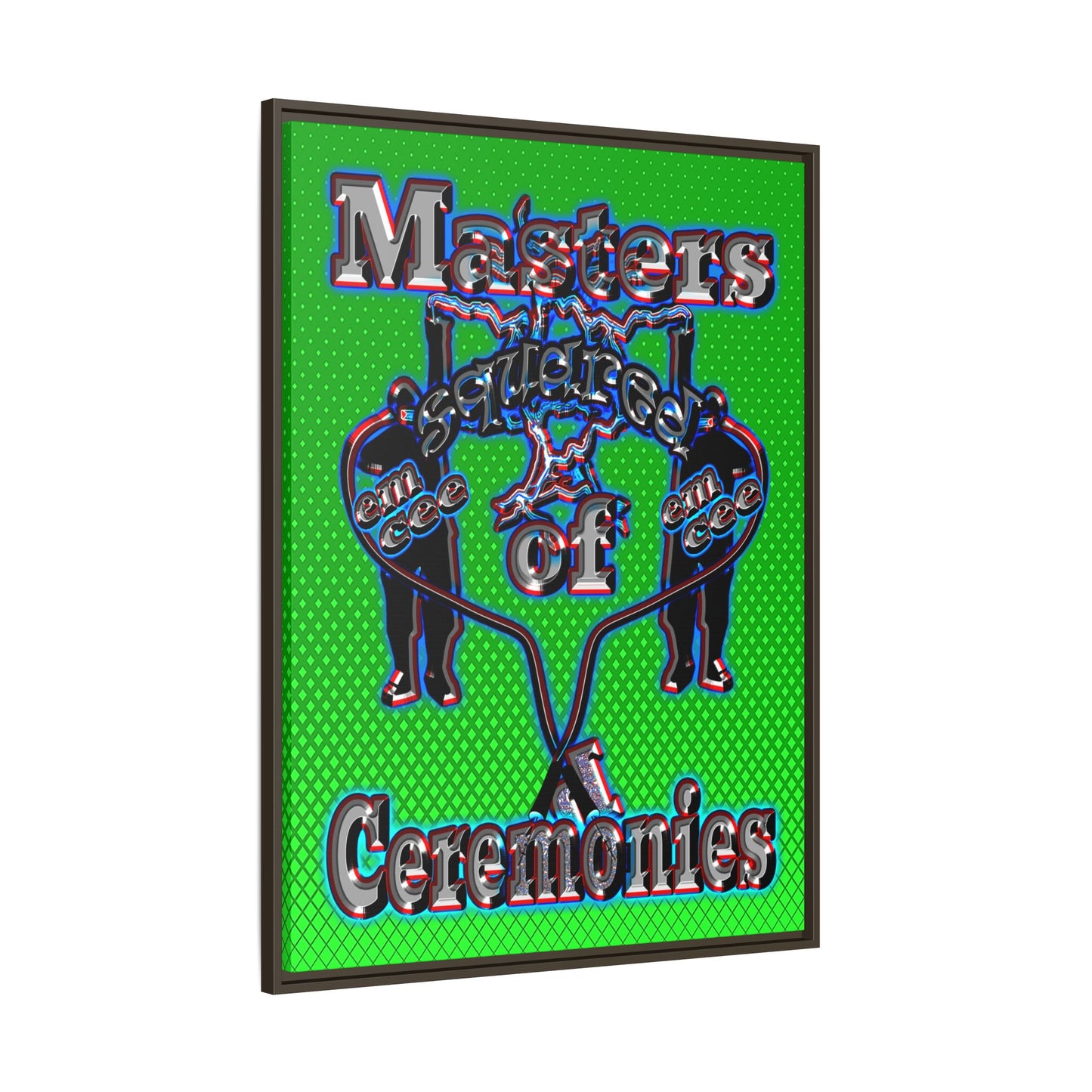 em cee squared - framed canvas art (logo green)