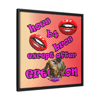 hoes b4 bros - framed canvas art (yellow-orange wave)