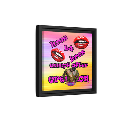 hoes b4 bros - framed canvas art (color blur)