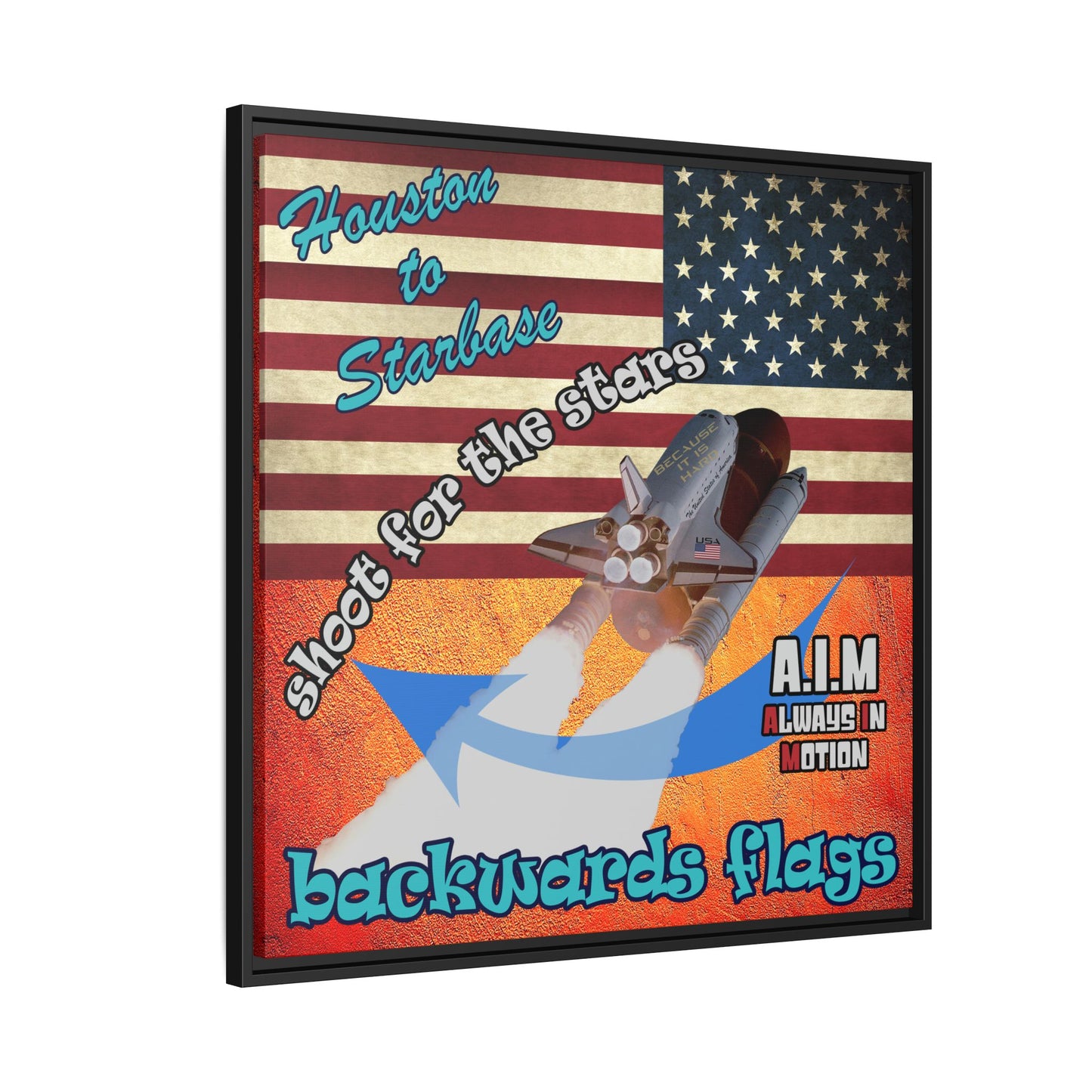 shoot for the stars - framed canvas art (burnt orange)