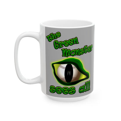 green monster - White Mug (light grey)