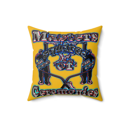 em cee squared - Faux Suede Square Pillow - (yellow)