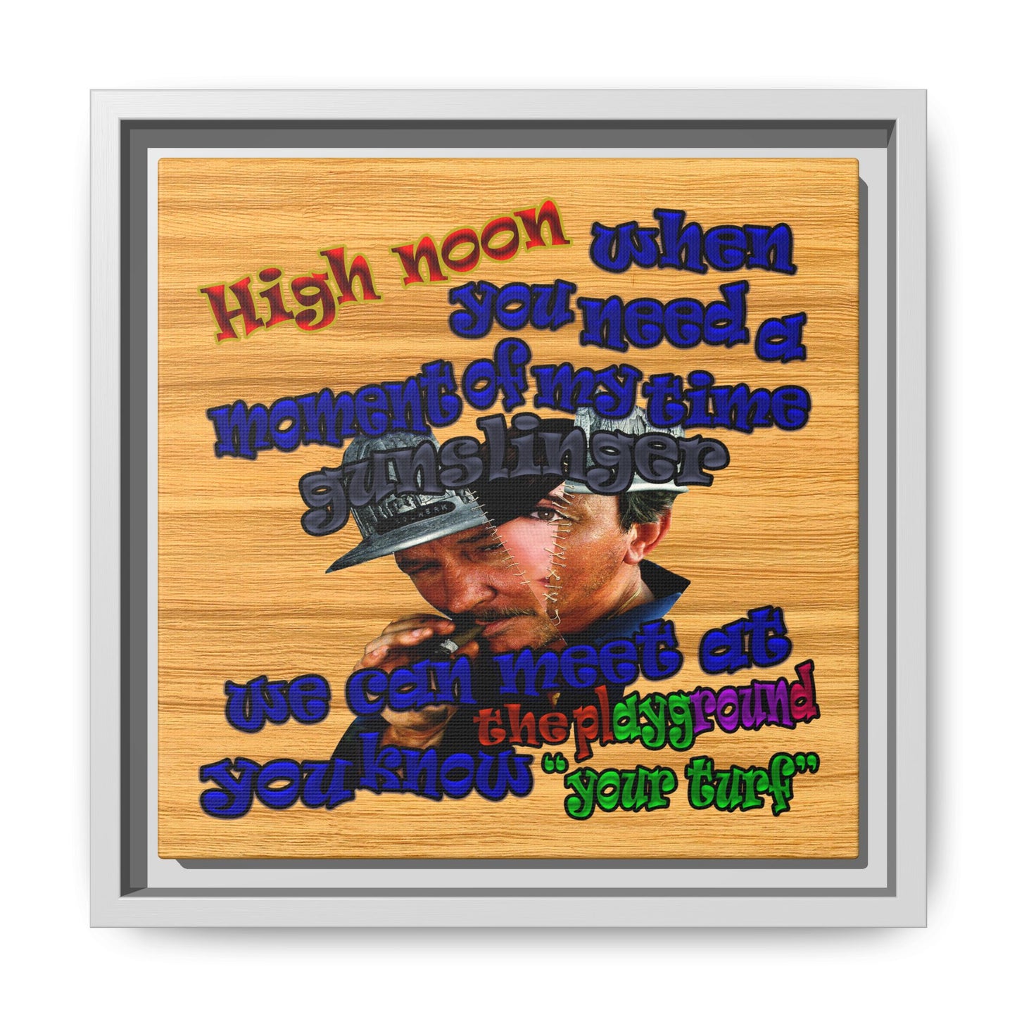 high noon - framed canvas art (butterscotch wood finish)