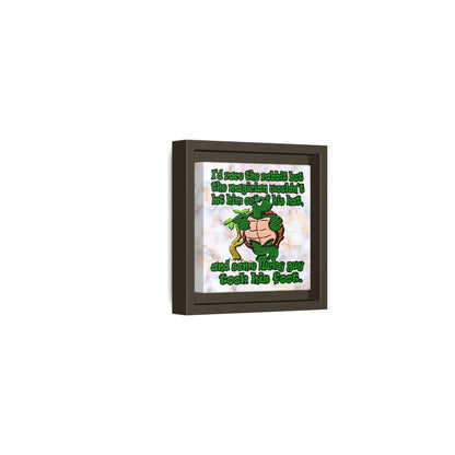 turtle race - framed canvas art (white marble)
