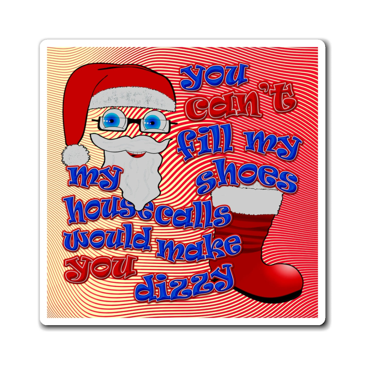 santa's shoes - Magnets - (yellow-orange wave)