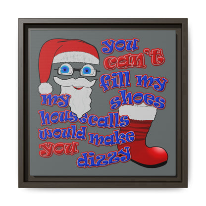 santa's shoes - framed canvas art (dark grey)