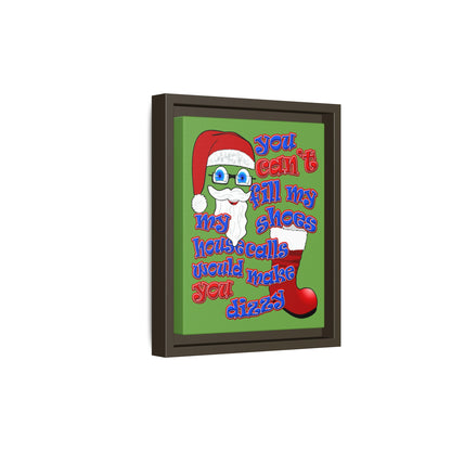 santa's shoes - framed canvas art (green)
