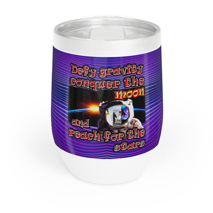 defy conquer reach - Chill Wine Tumbler (purple wave)