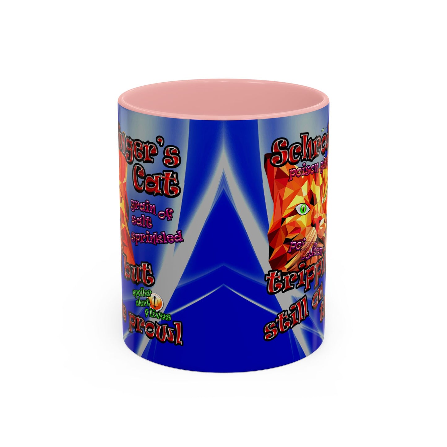 schrodinger's cat - Accent Mug (blue-white wave)