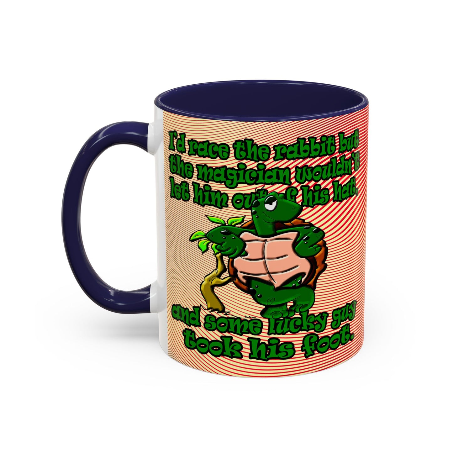turtle race - Accent Mug (yellow-orange wave)
