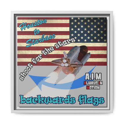 shoot for the stars - framed canvas art (light grey)