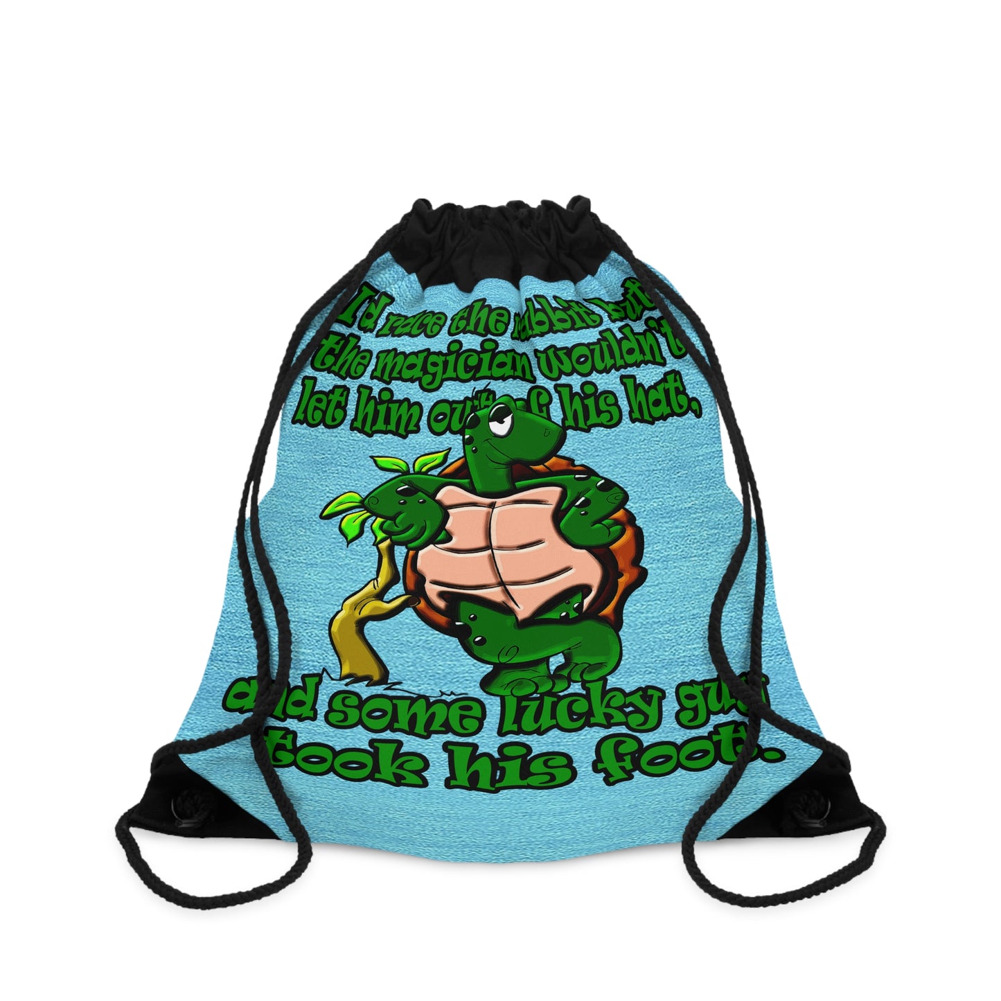 turtle race - Drawstring Bag (faded blue)