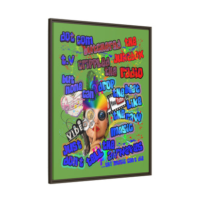 drop the beat - framed canvas art (green)