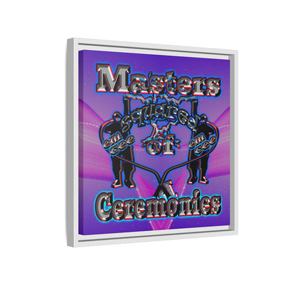 em cee squared - framed canvas art (purple-pink wave)