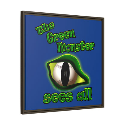 green monster - framed canvas art (dark blue)