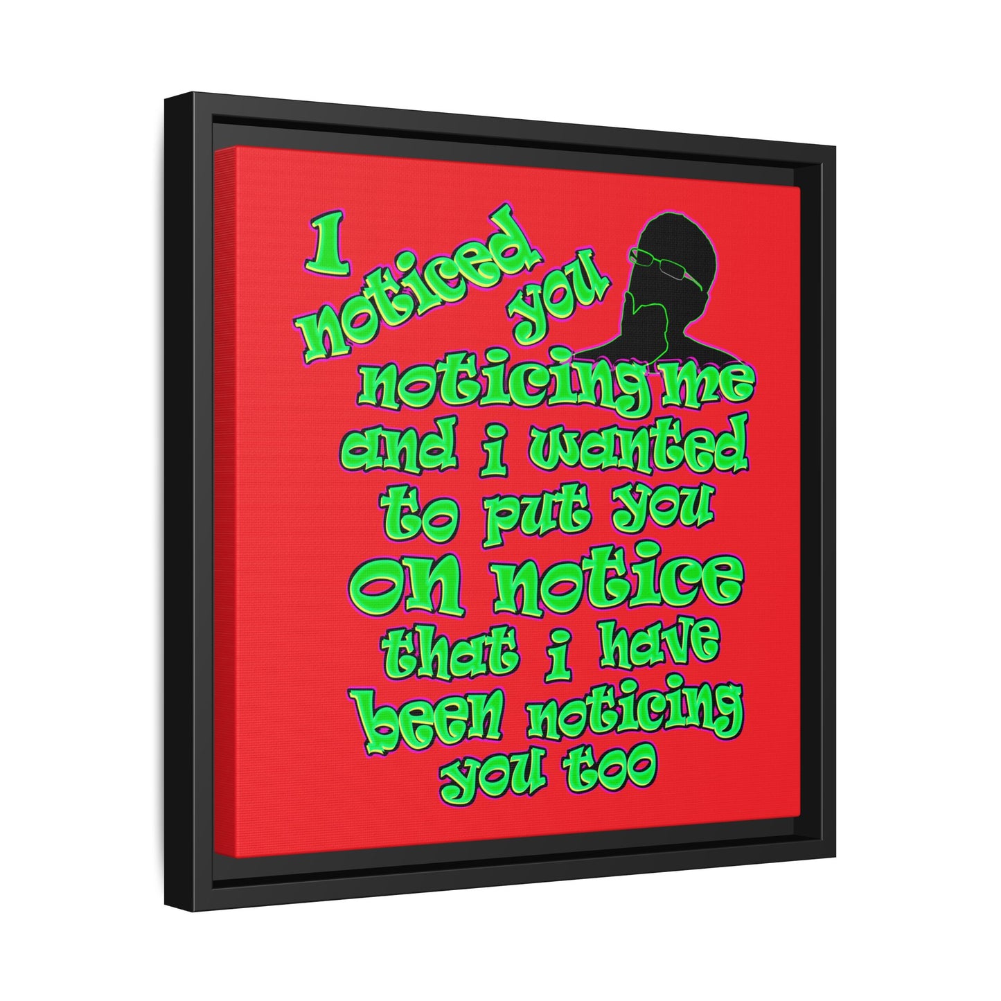 noticed you noticing - framed canvas art (red)