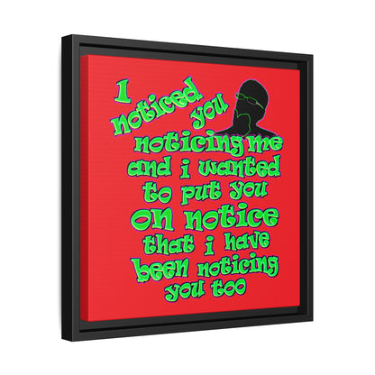 noticed you noticing - framed canvas art (red)