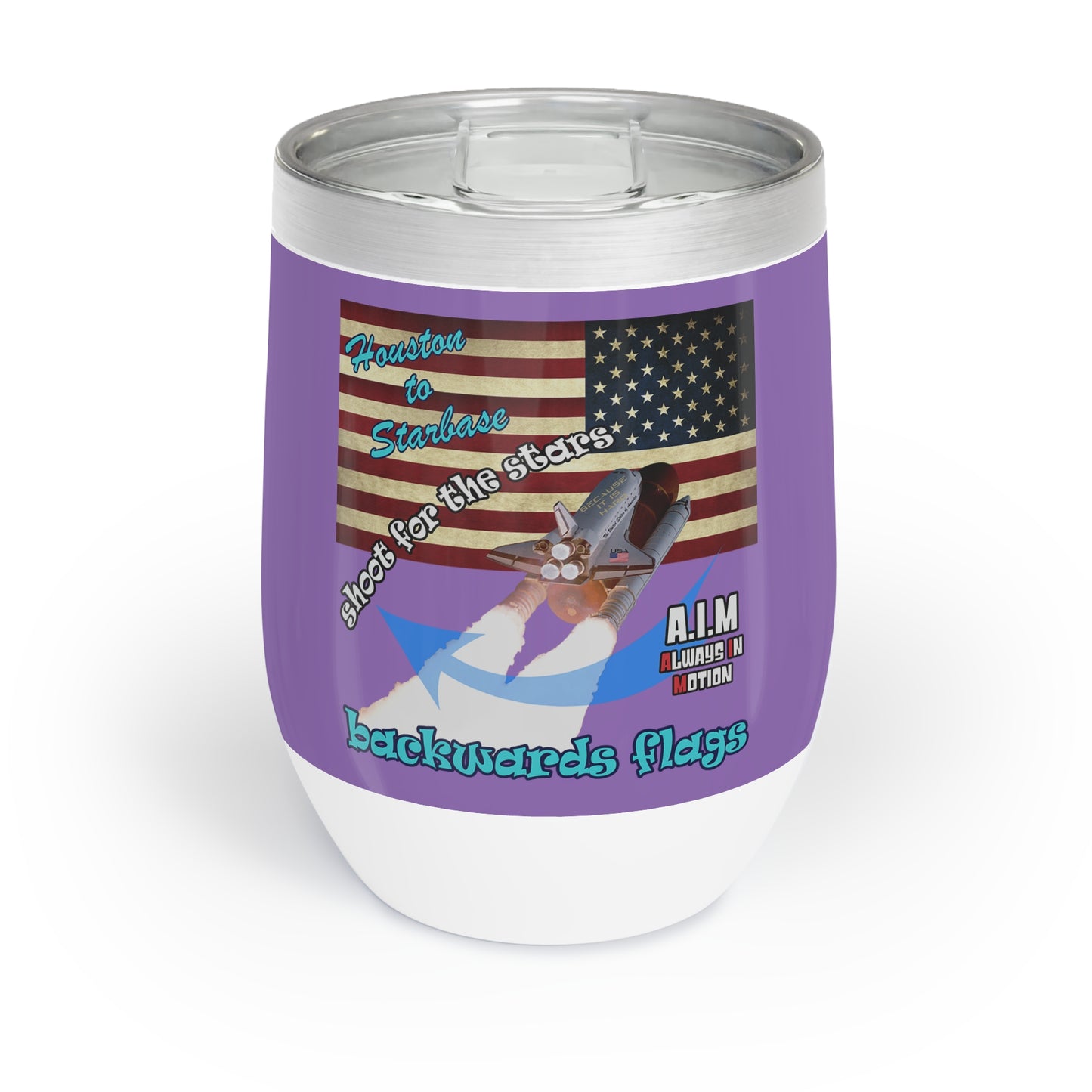 shoot for the stars - Chill Wine Tumbler (light purple)