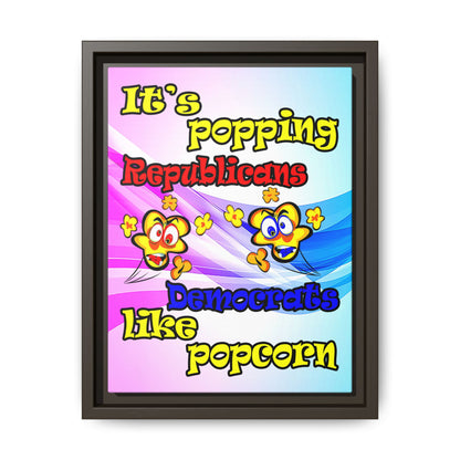 popping like popcorn - framed canvas art (light blue-pink wave)