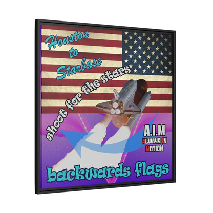 shoot for the stars - framed canvas art (purple-pink wave)