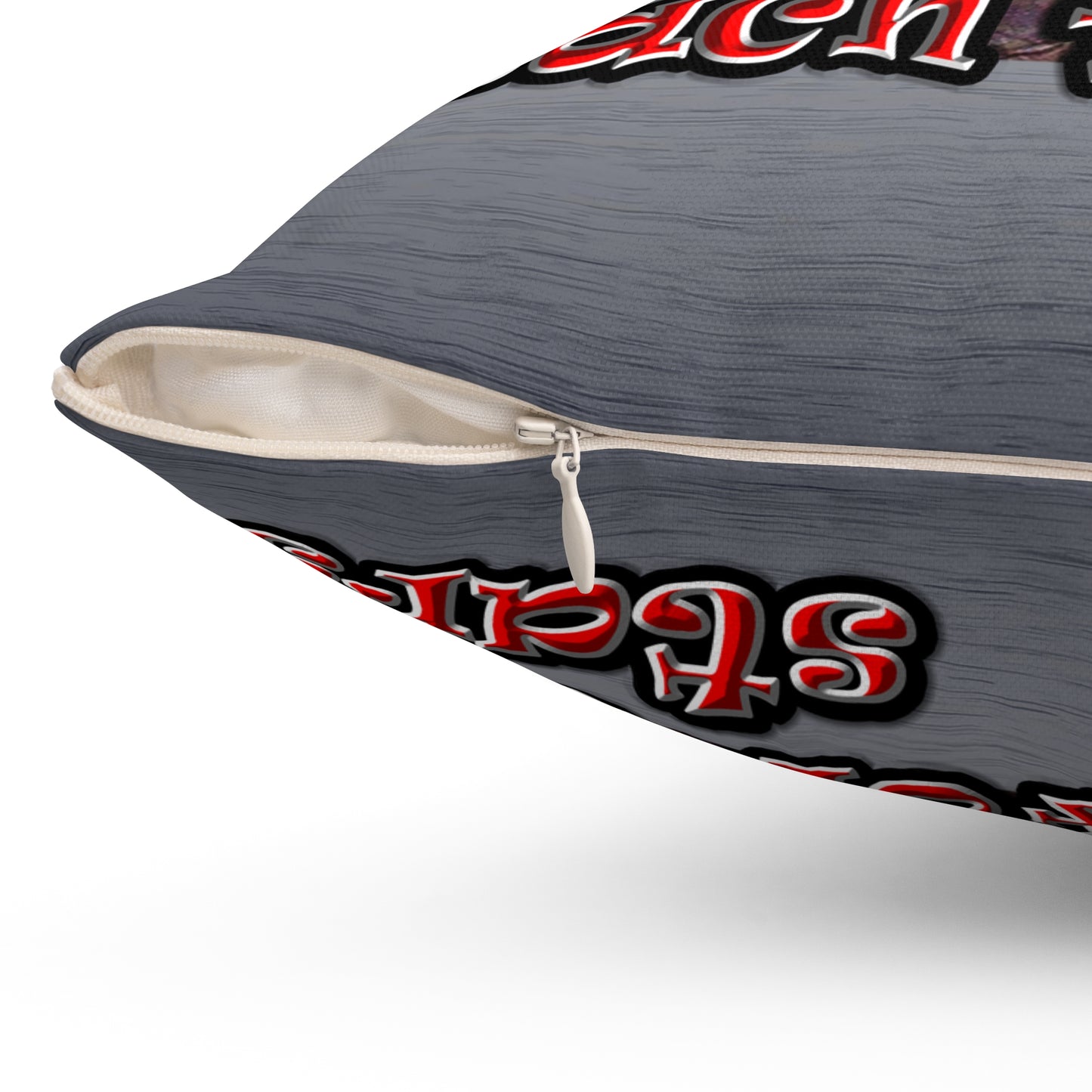 defy conquer reach - Spun Polyester Square Pillow - (brushed nickel)